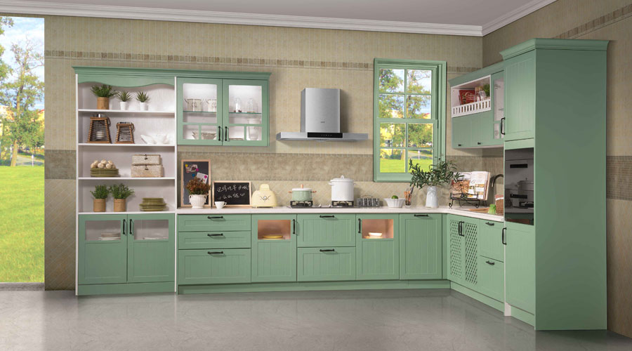 L Shaped Modern Design Complete Kitchen Cabinets Set