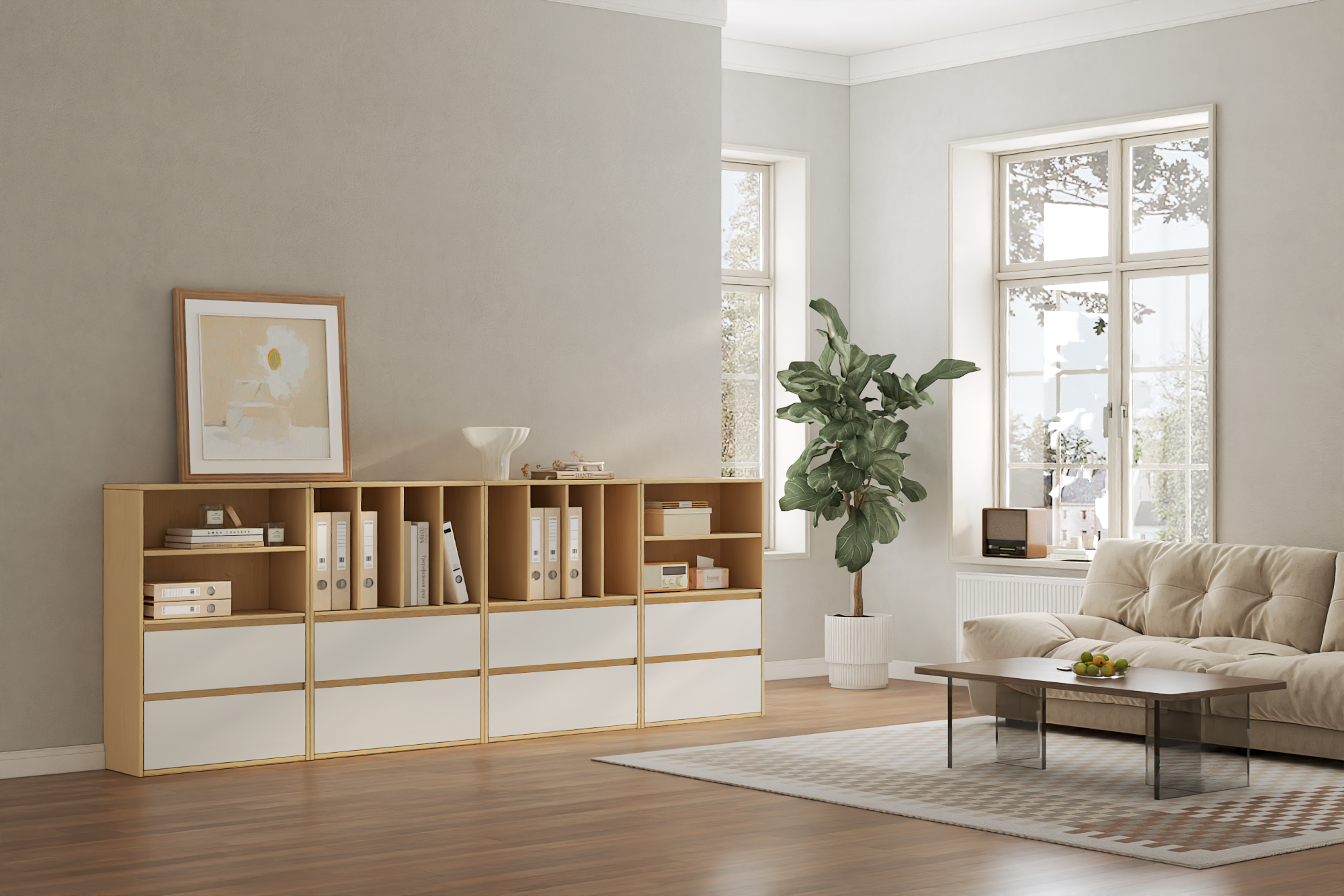 White Maple Storage Cabinet
