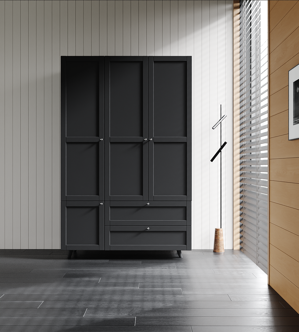 American-Style Black Wardrobe